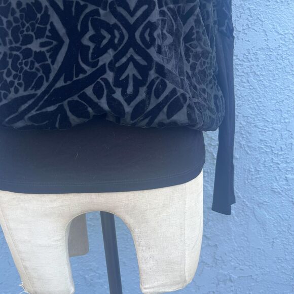 Velvet Burnout Blouse in Medium Womens Whimsygoth Gothic - Picture 8 of 9